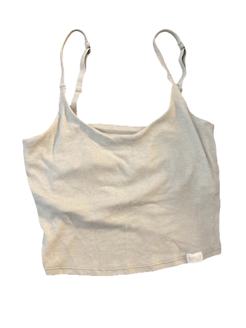 Old Navy Loves You ONLY Women's Size M Rib Knit Sweater Cropped Tank Top Gray